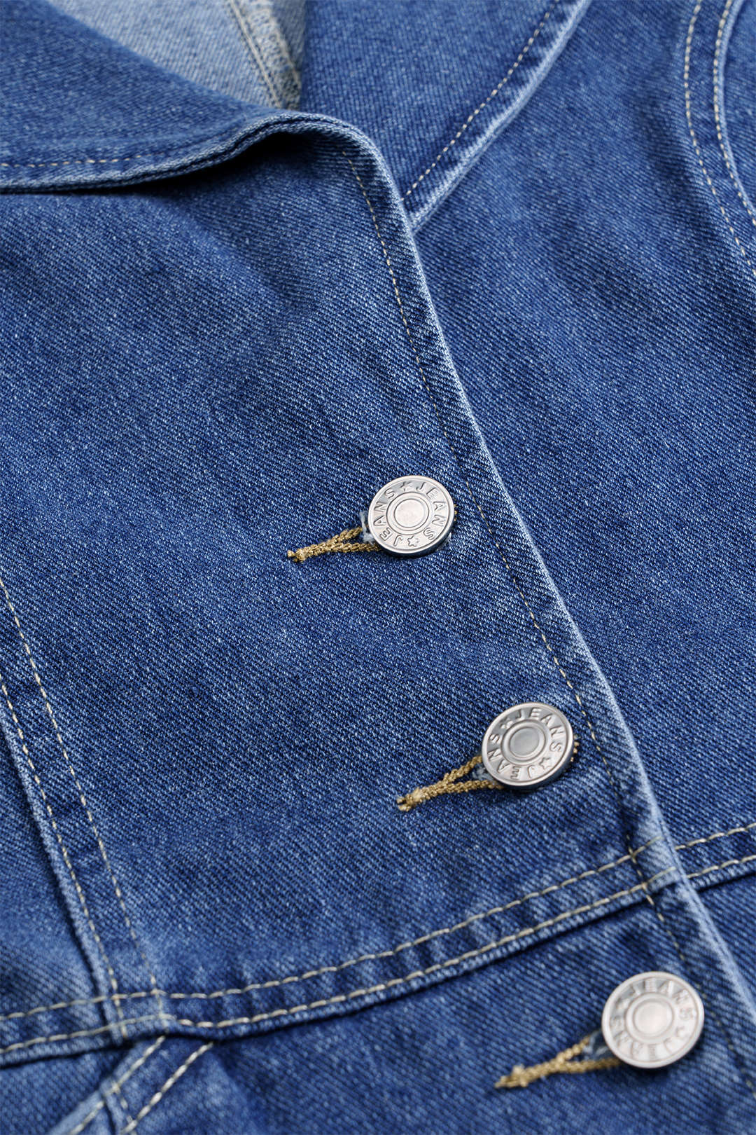 Denim Button Sleeveless Short Dress