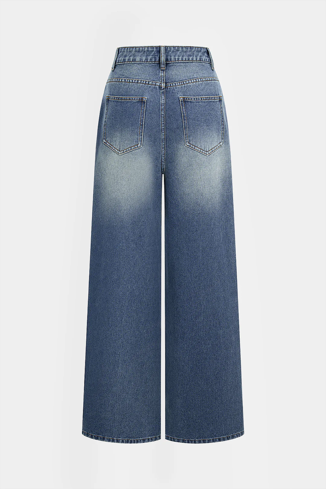 Asymmetrical Button Denim Jeans