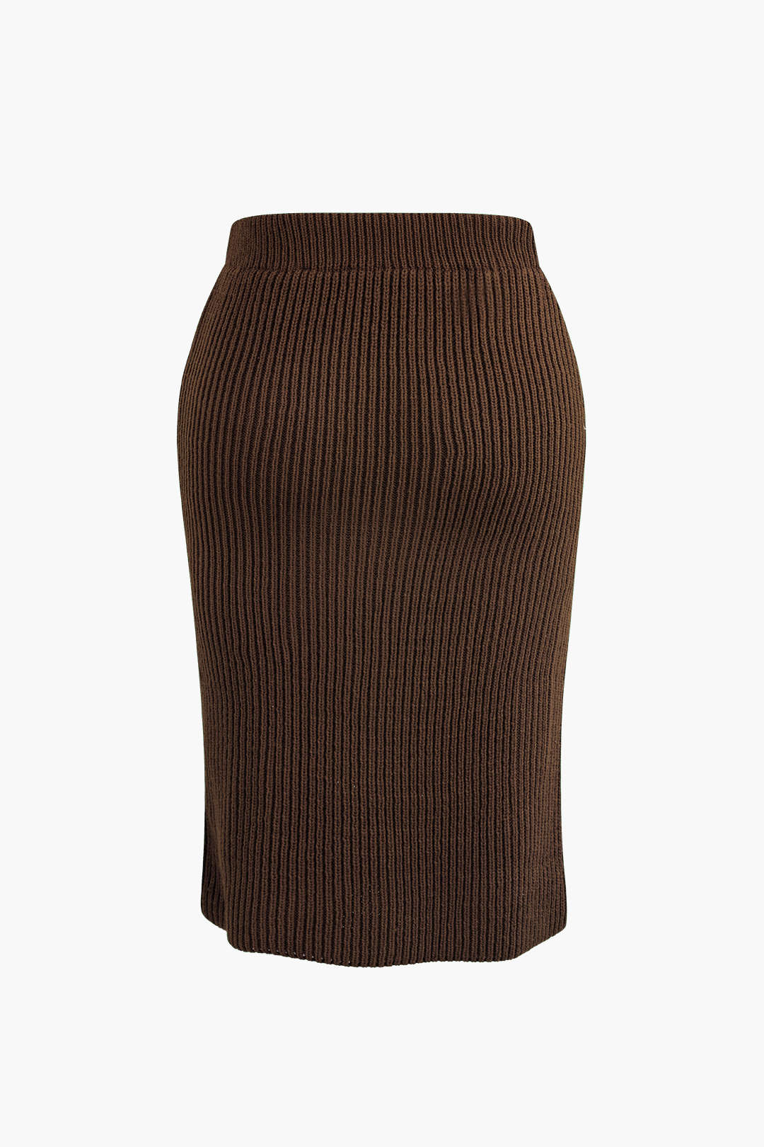 Plus Size Ribbed Knitted Skirt