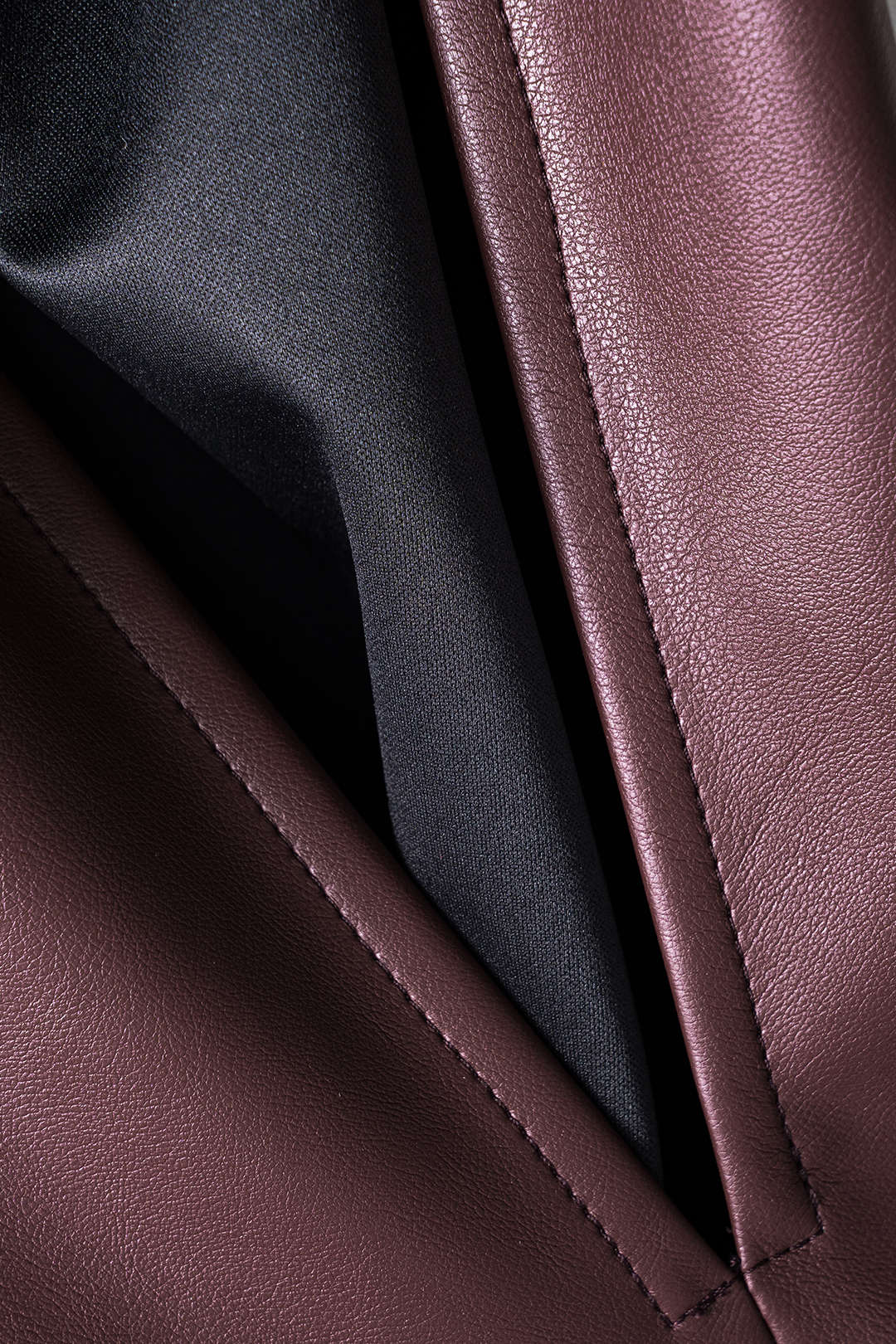 Faux Leather Skirt with Fake Pockets