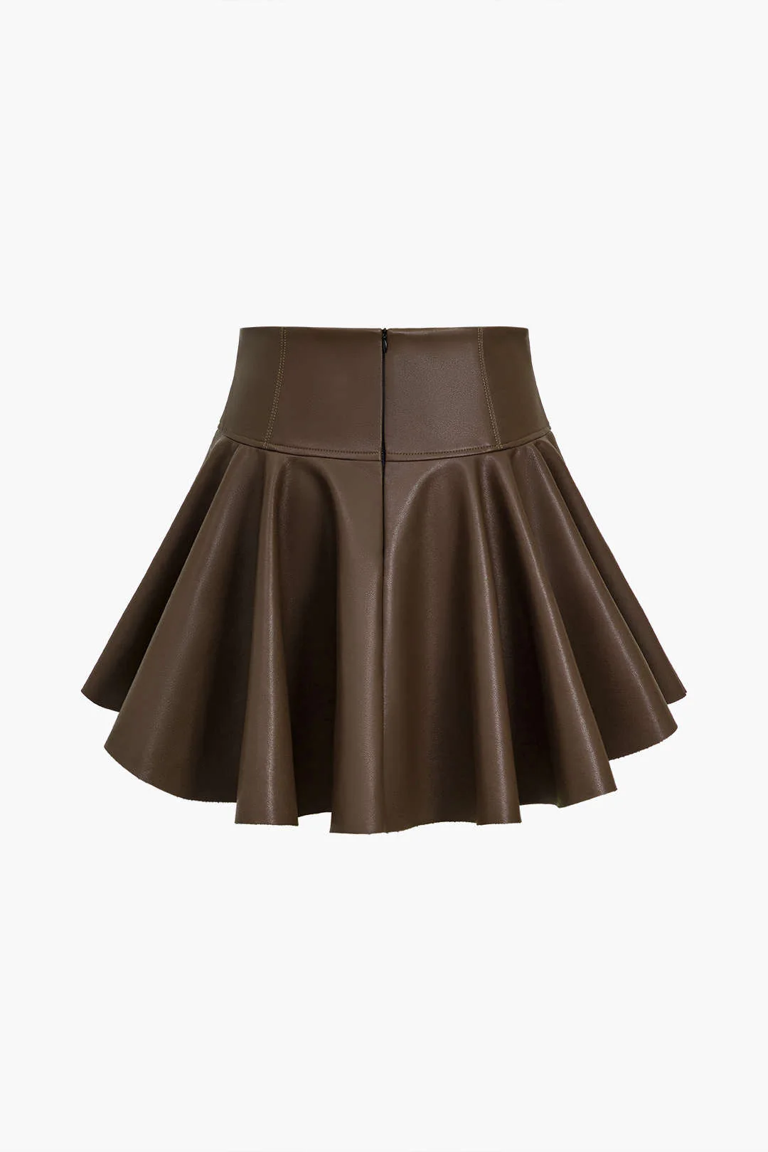 Basic Faux Leather Ruched Mini Skirt