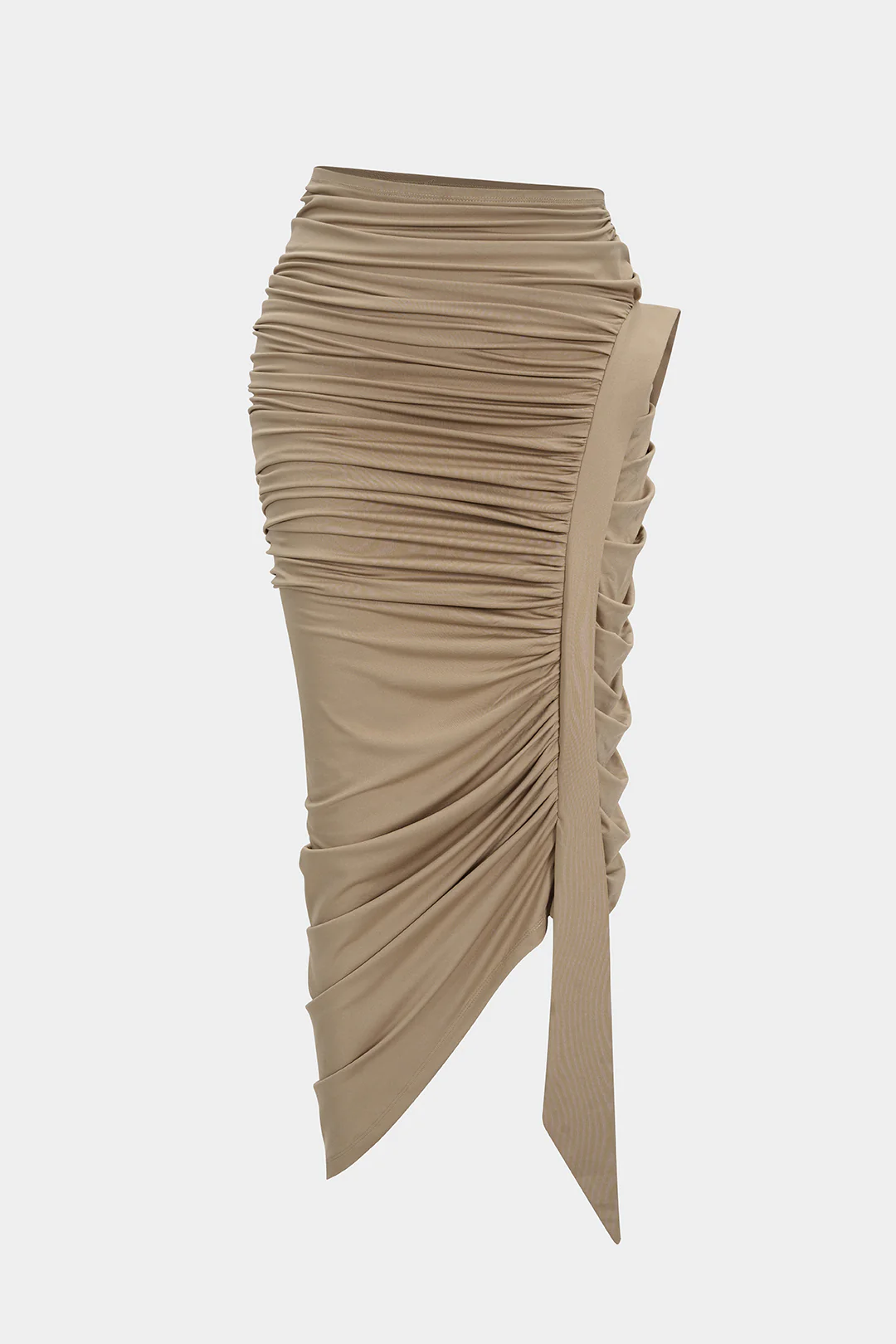 Plus Size Ruched Asymmetrical Skirt