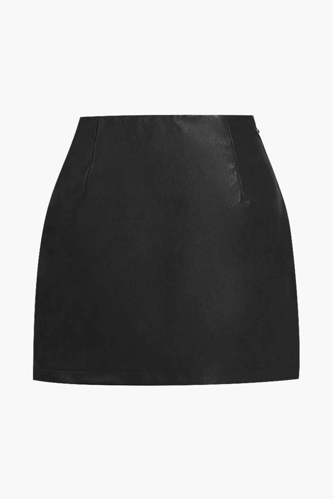 Plus Size Artificial Leather Skirt