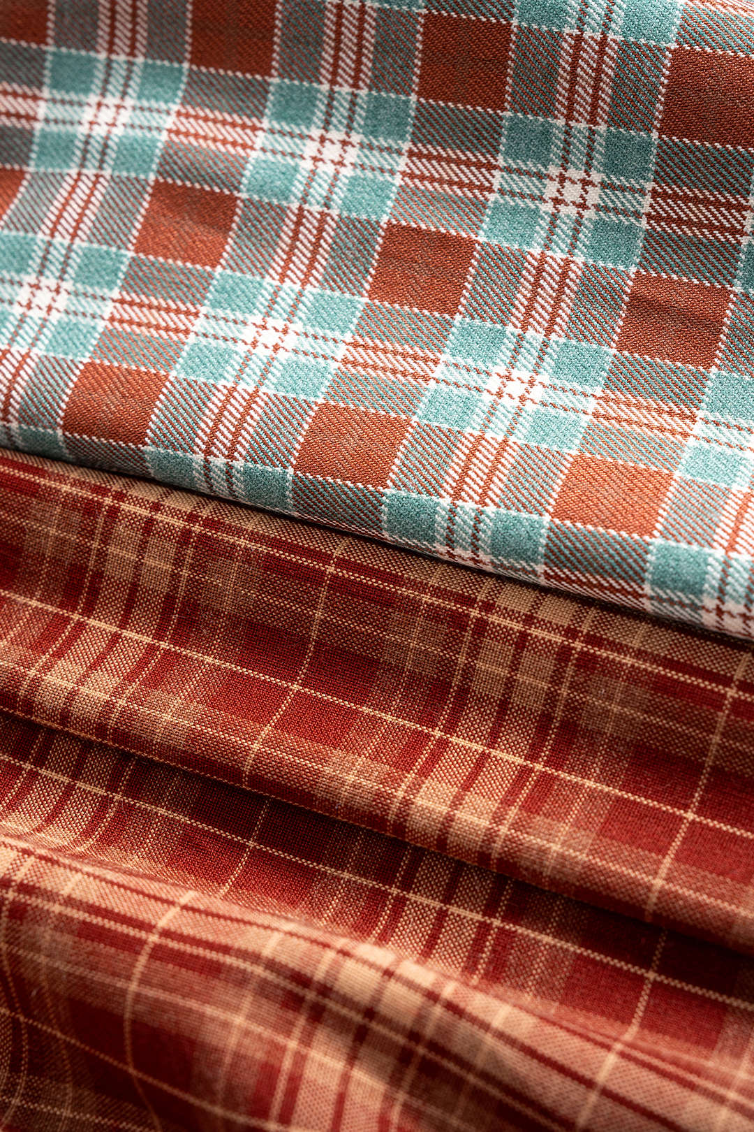 Plaid Contrast Print Faux Leather Patchwork Asymmetrical Hem Skirt