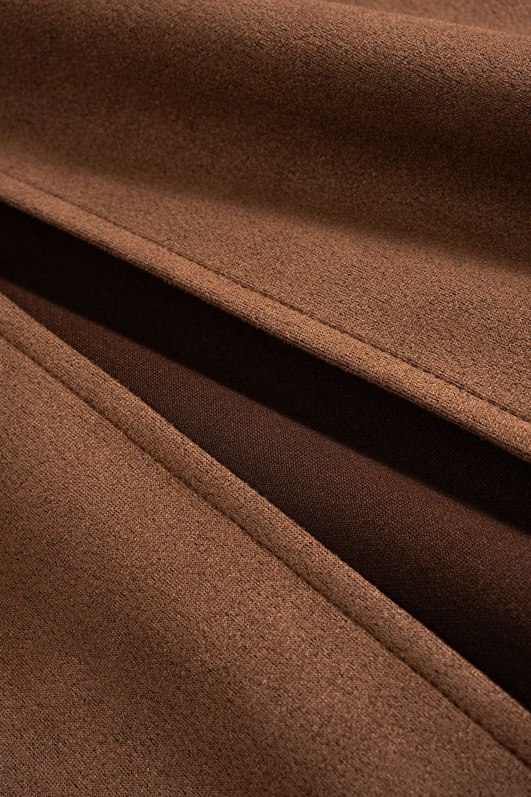 High Waist Slit Belted Suede Skirt