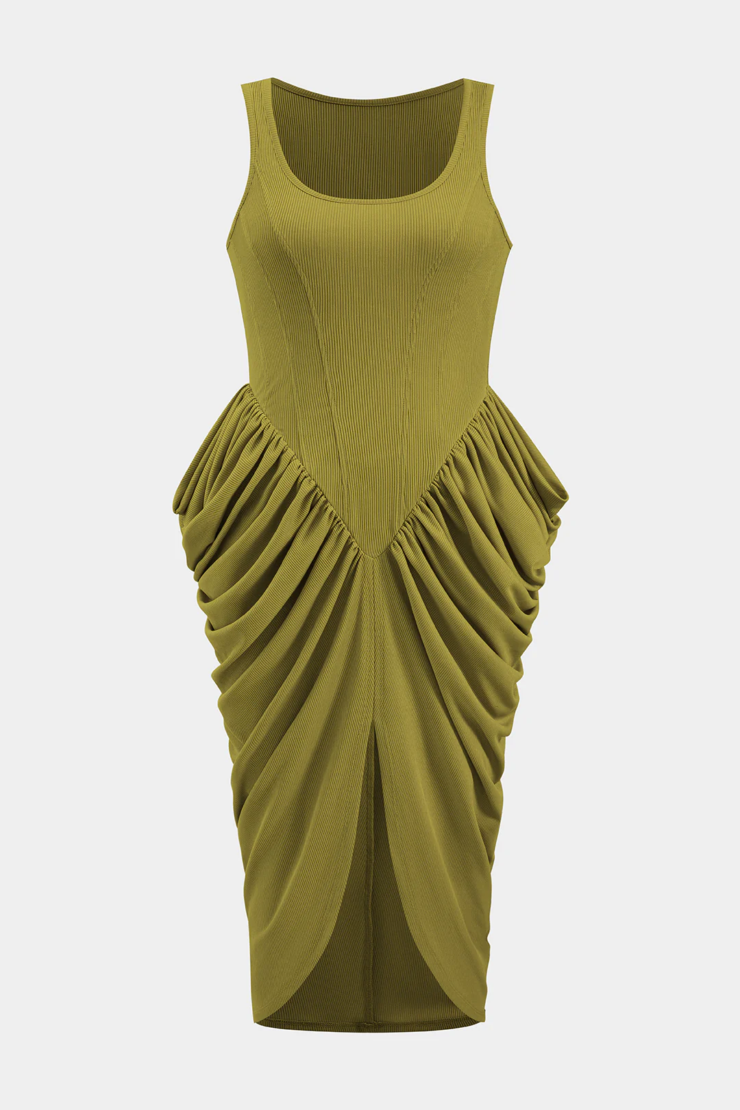 Plus Size Ruched Tank Sleeveless Maxi Dress