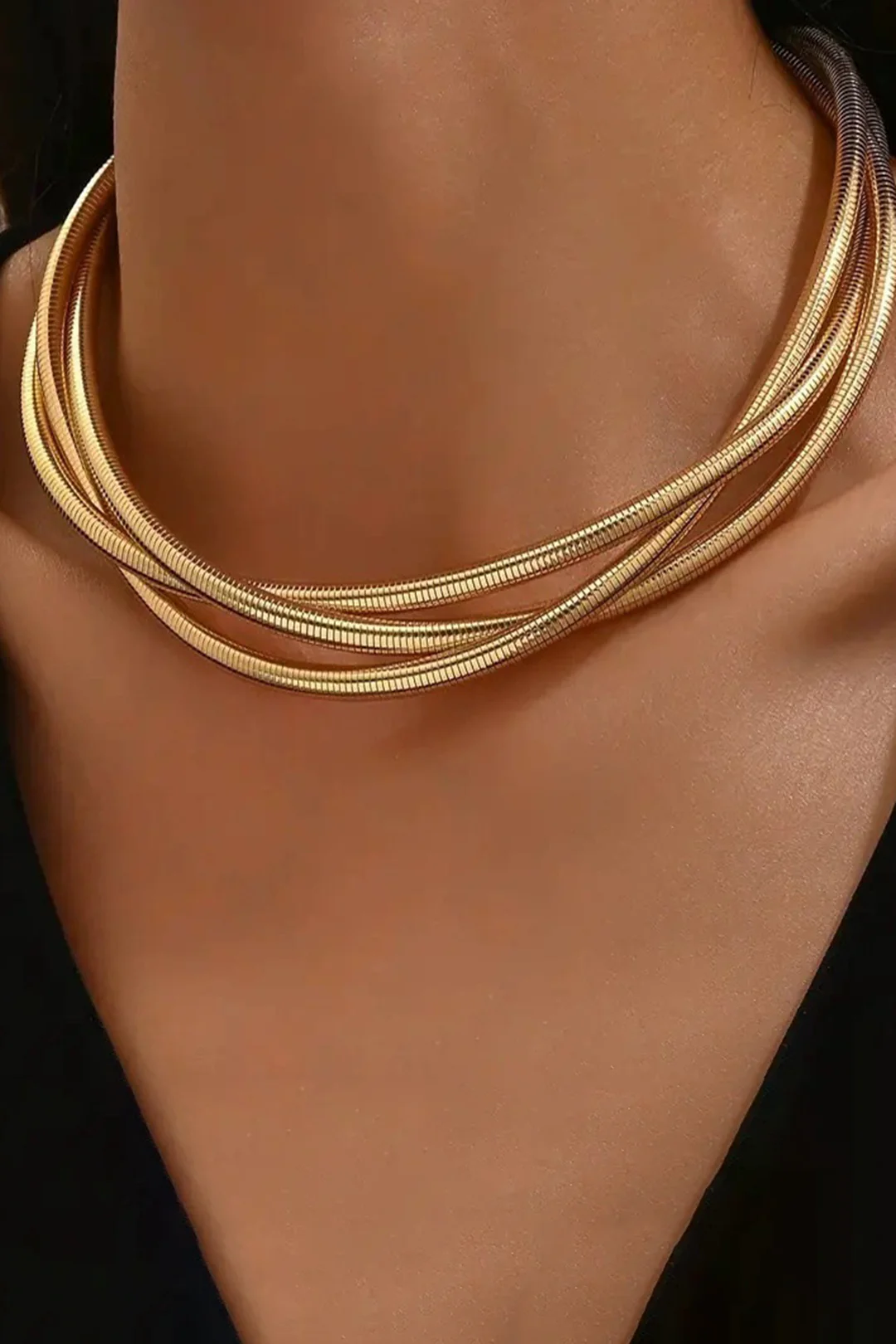 Exaggerated Multi-Layer Metal Necklace