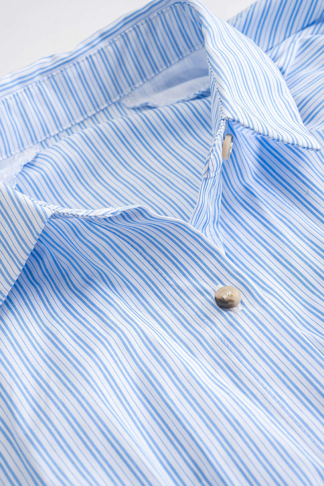 Striped Print Button Pocket Short-Sleeve Mini Dress