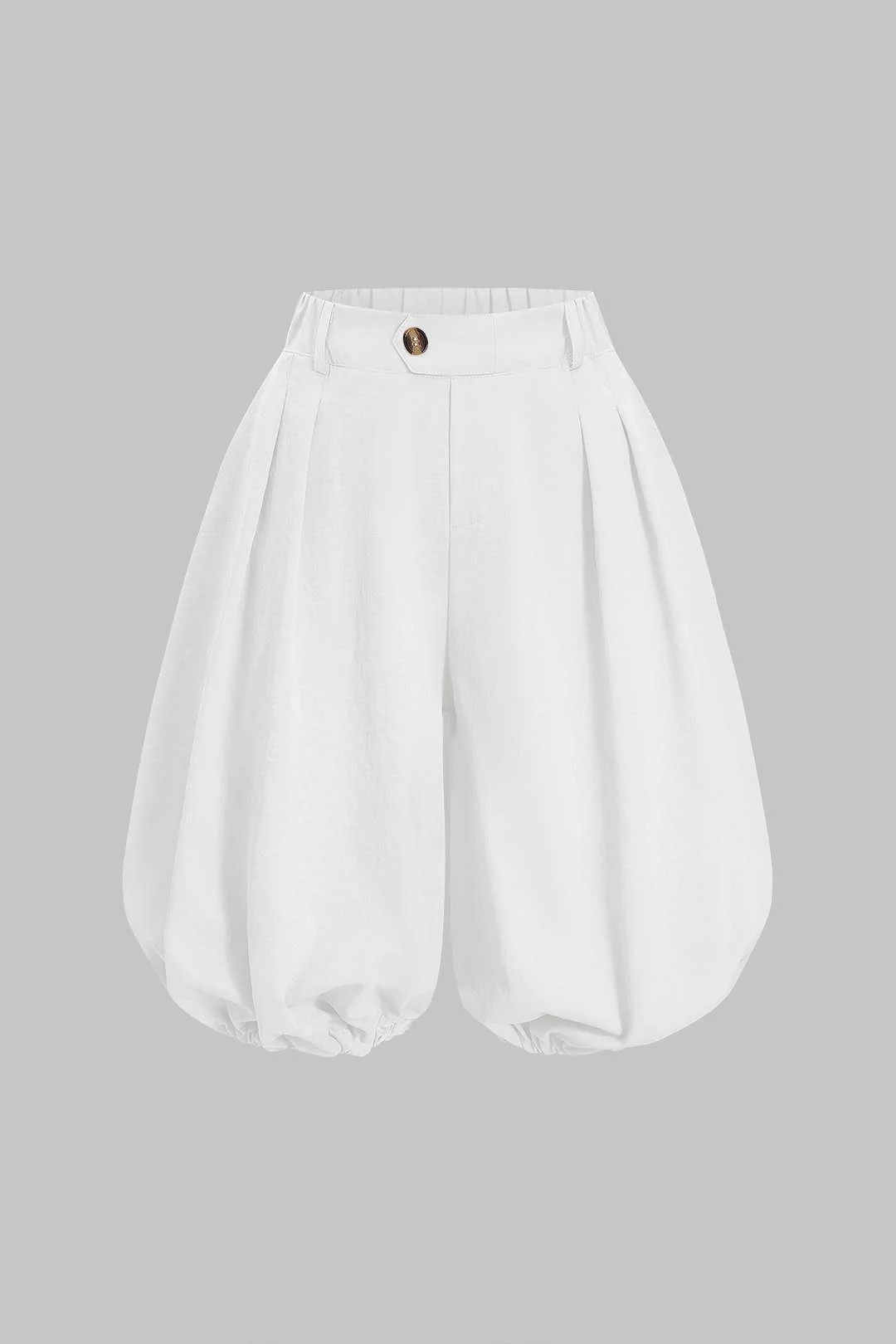 Solid Pleated Lantern Shorts