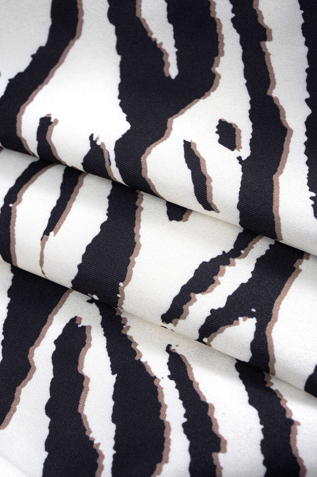 Zebra Stripe Print Metallic Button Short Sleeve Top