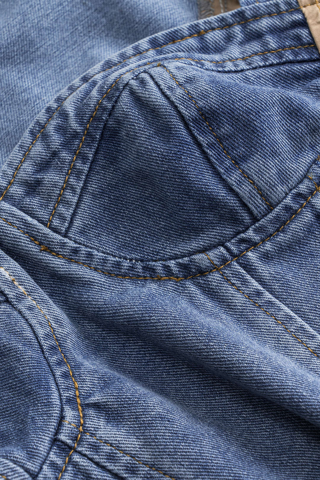 Denim Bustier Patchwork Top