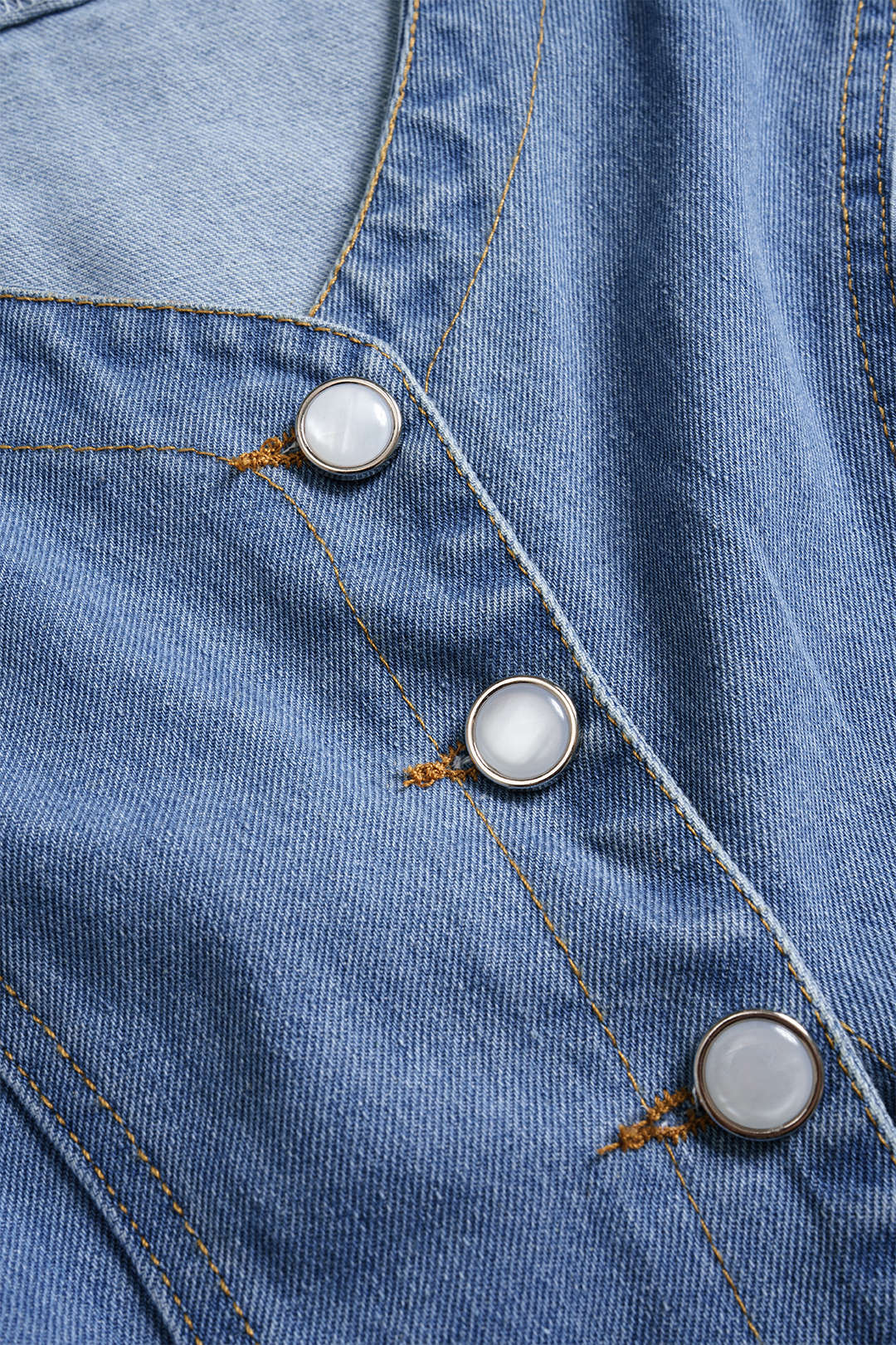 Denim Button Pocket Vest