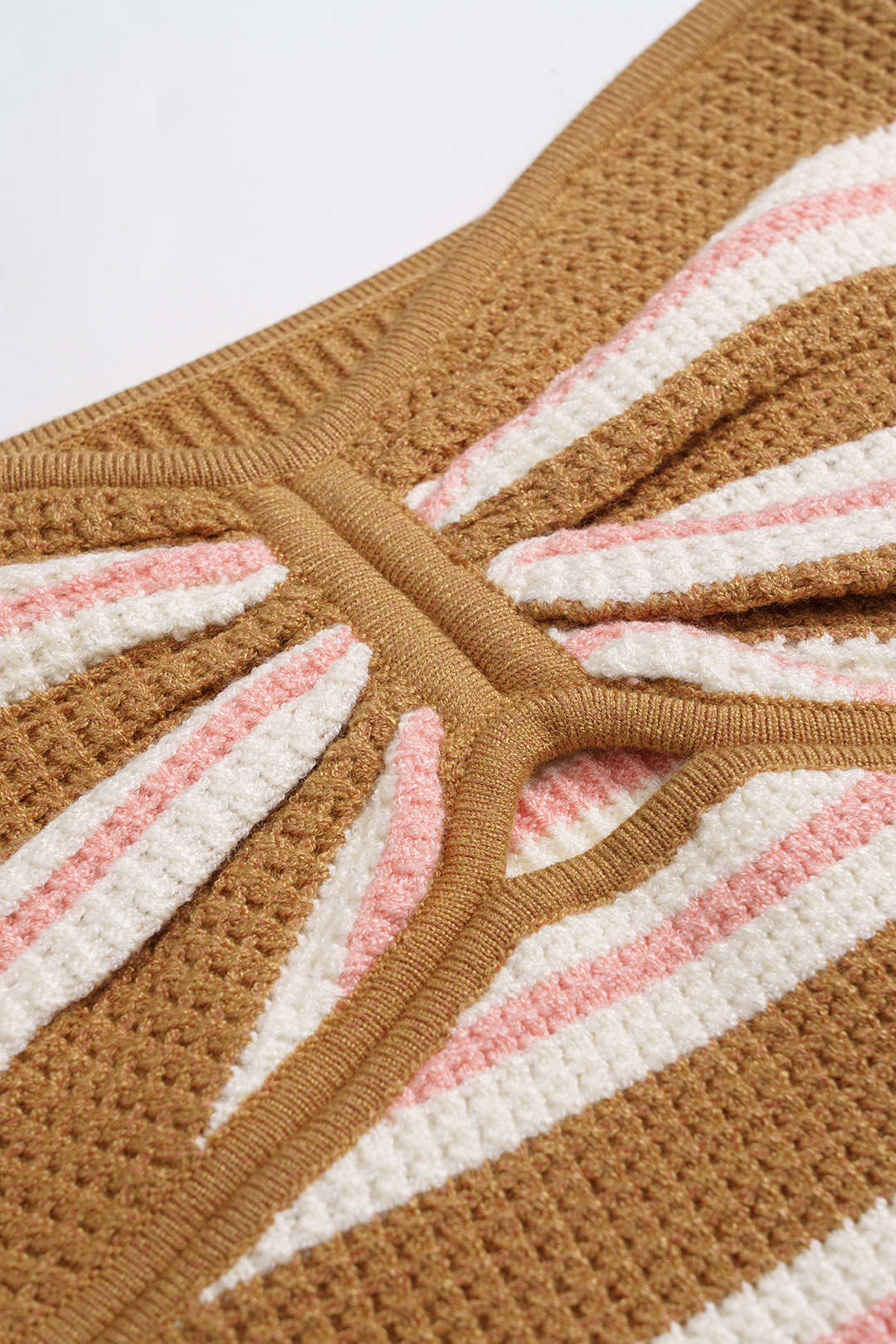 Knit Contrasting Striped Print Hollow Tube Top