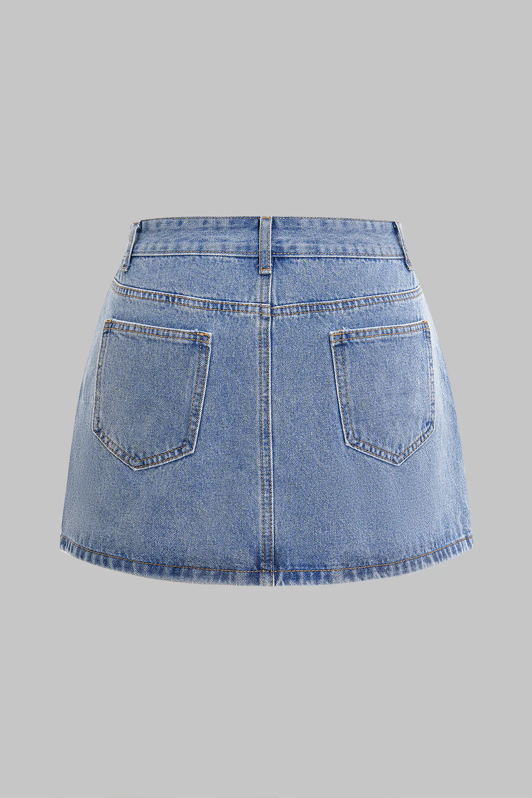 Asymmetrical Patchwork Denim Skirt