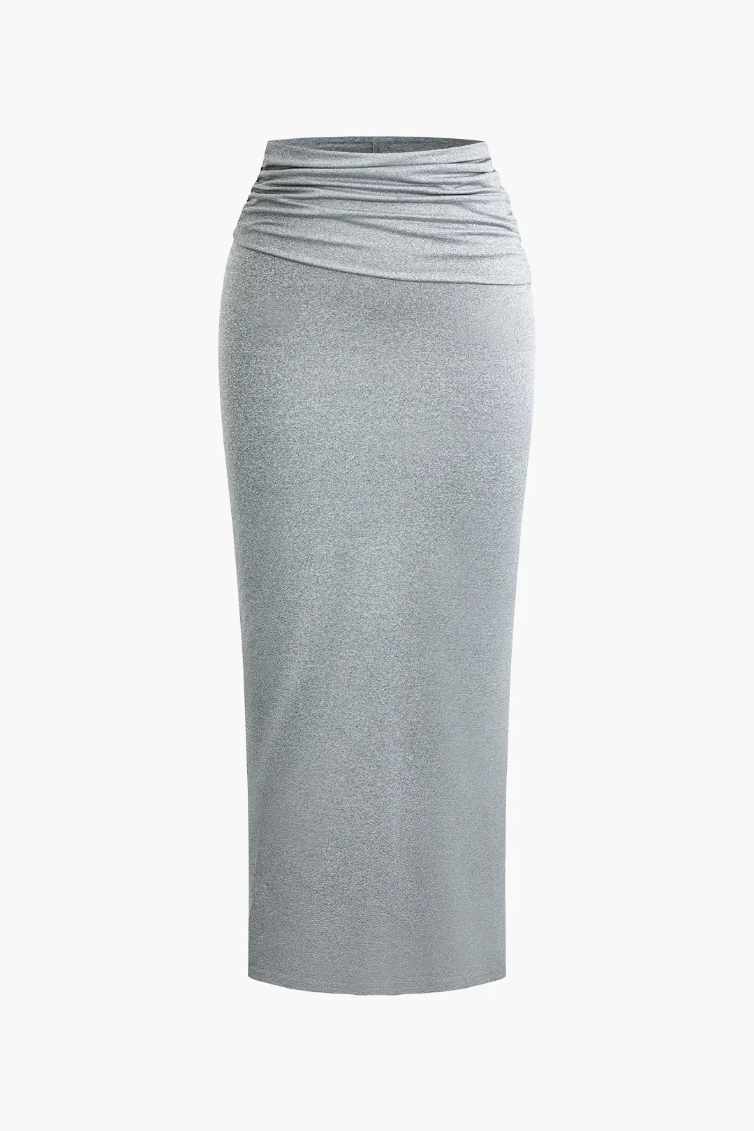 Basic Ruched Sleeveless Top And Slit Maxi Skirt Set