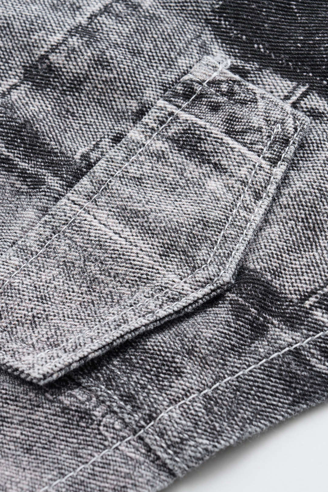 Denim V-Neck Fake Pockets Vest