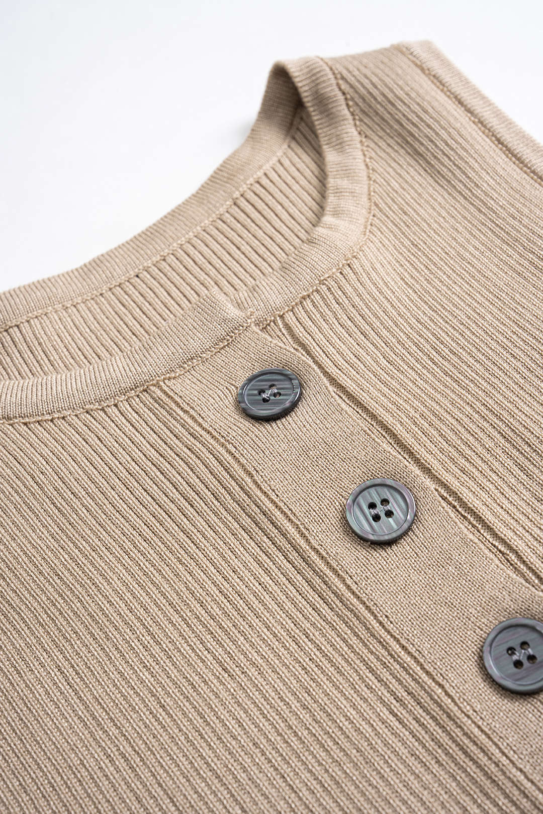 Knit Button Sleeveless Dress