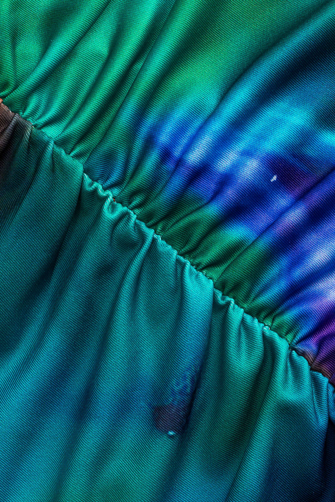 Plus Size Tie-Dye Printed Ruched Knot Skirt