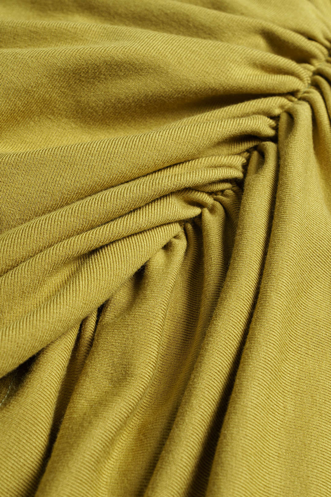 Solid Ruched Asymmetrical Top And Skirt Set