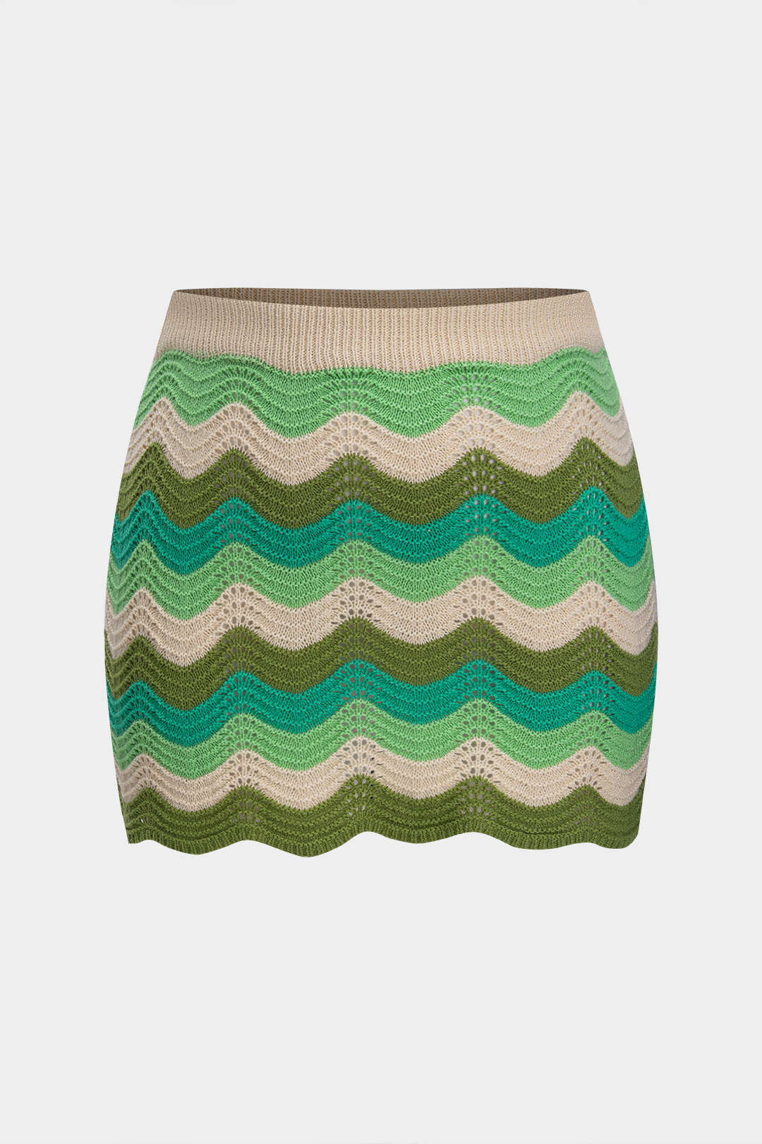 Plus Size Contrast Knit Cut Out Skirt
