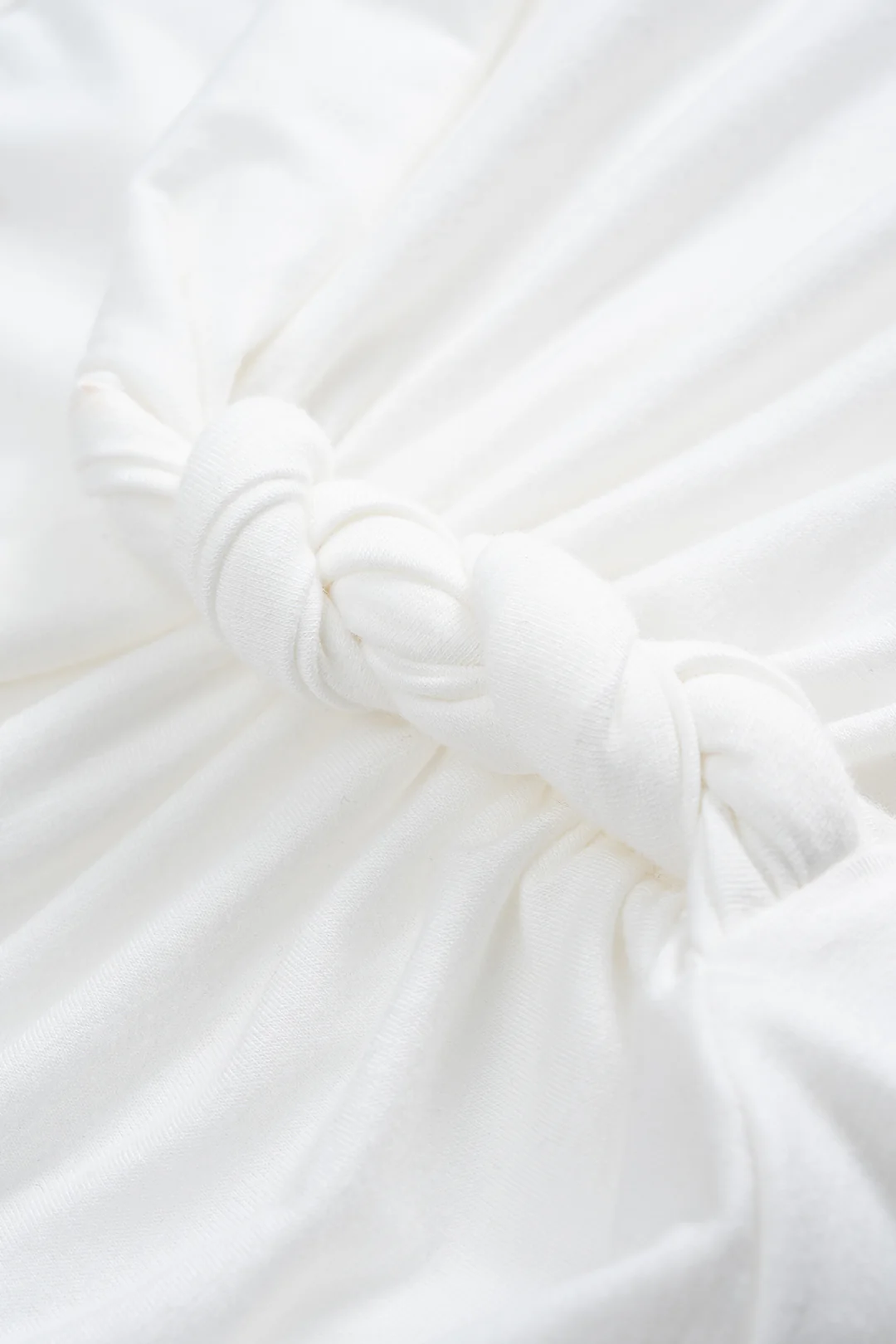 Ruched V-Neck Twist Knot Long-Sleeve Top