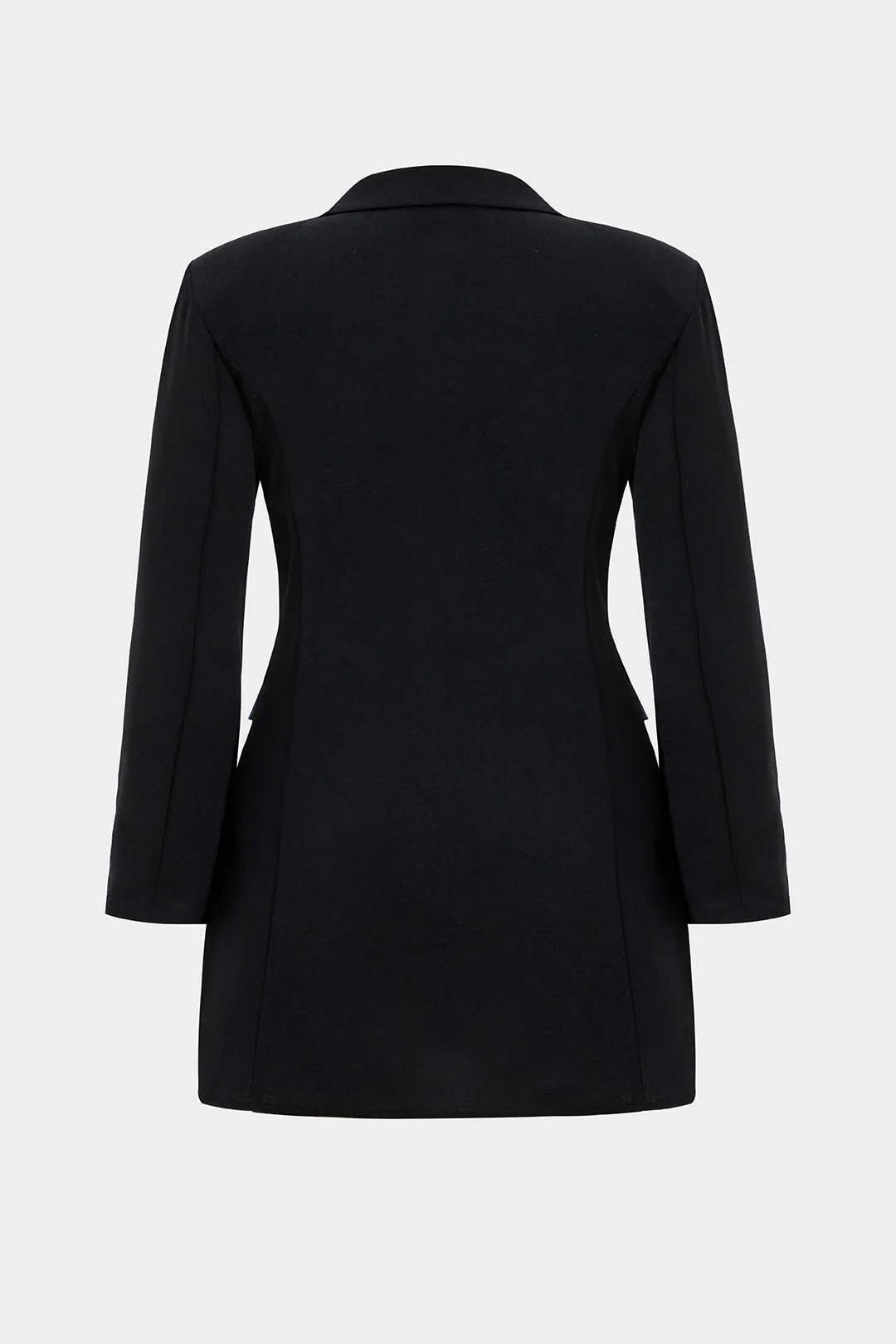 Plus Size Denim Notched Lapel Button Patchwork Blazer Mini Dress