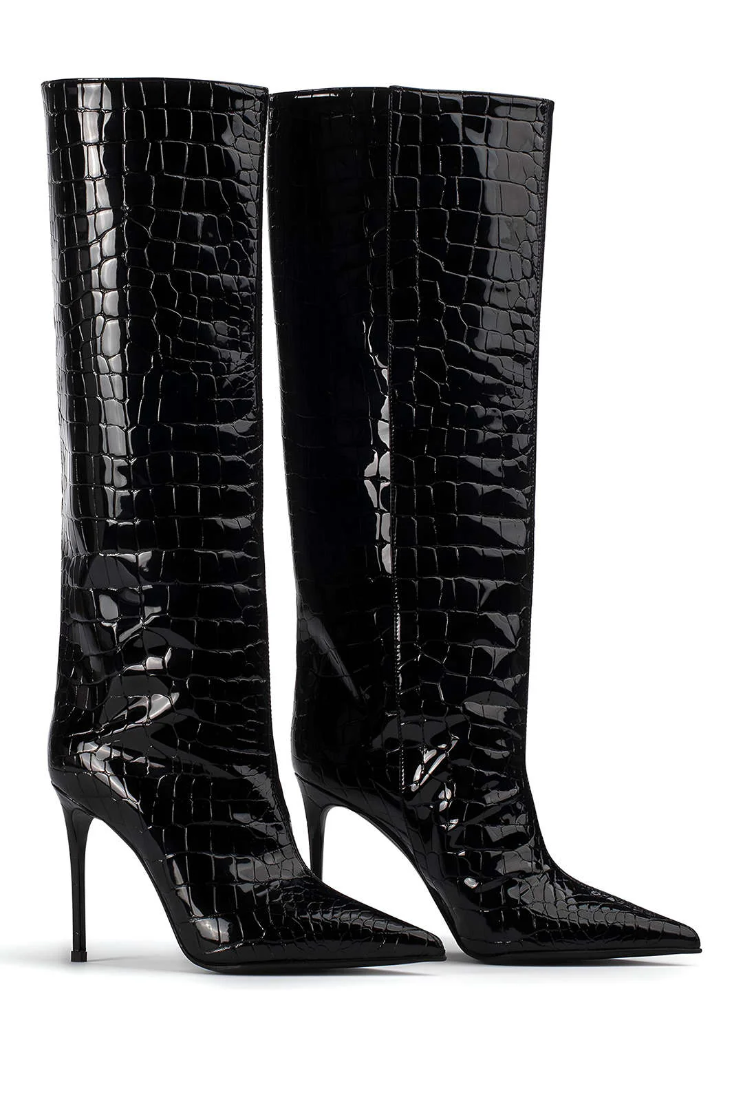Leather High Tube Pointed Toe Over The Knee Boots