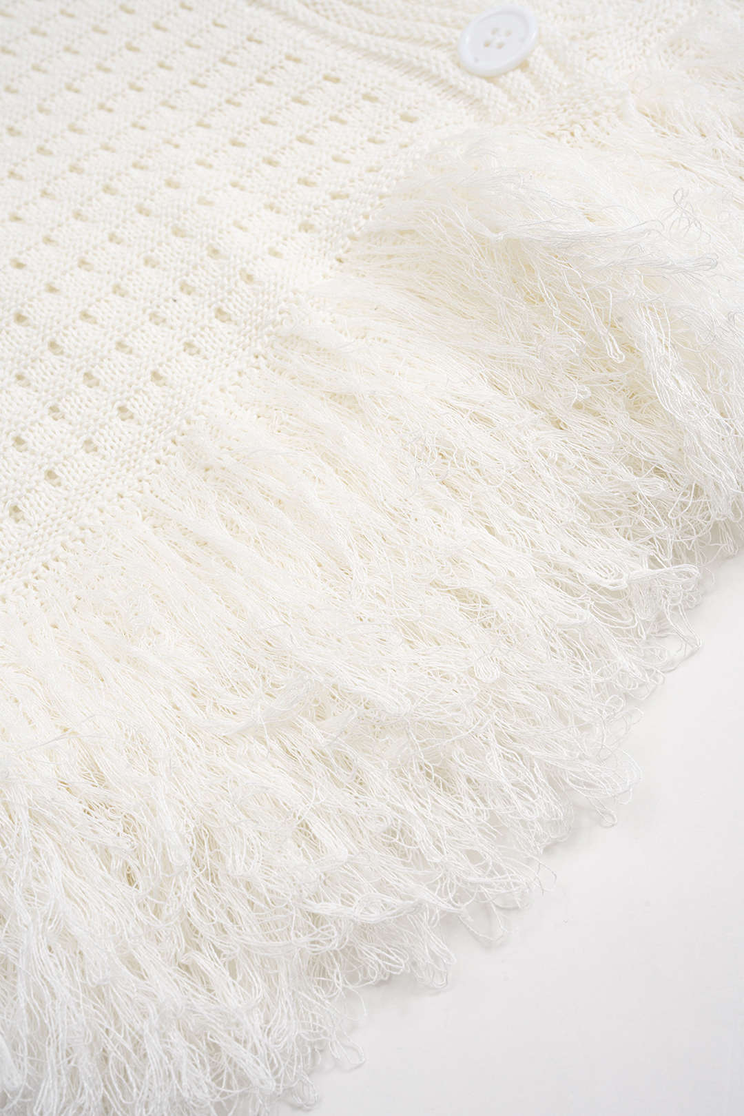 Knit Fringe Short-Sleeved Top