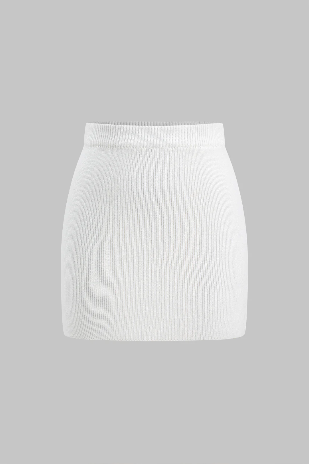 Simple Solid Knit Mini Skirt