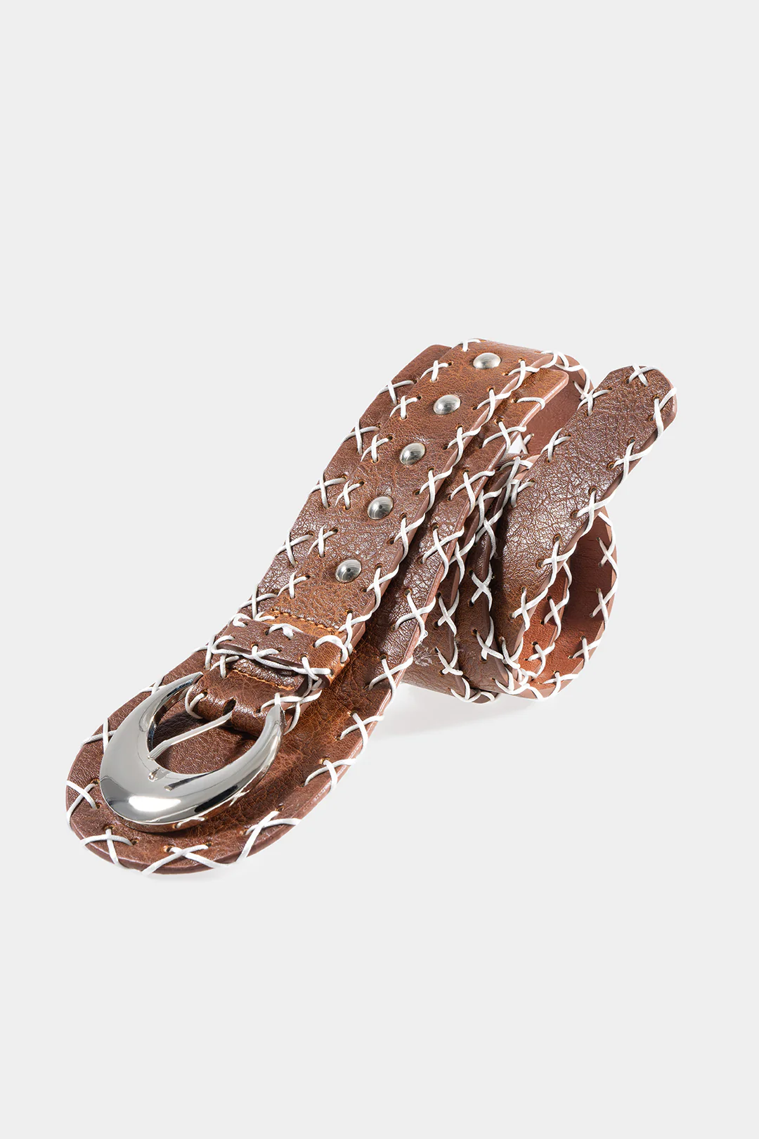 Metallic Buckle Faux Leather Corset