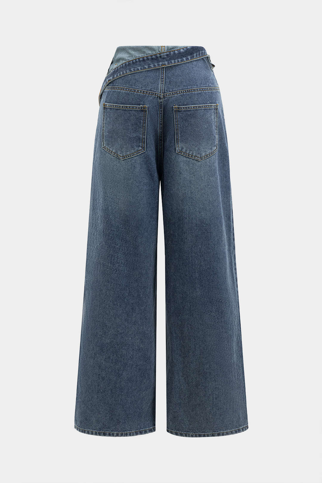 Asymmetrical High Waist Denim Jeans