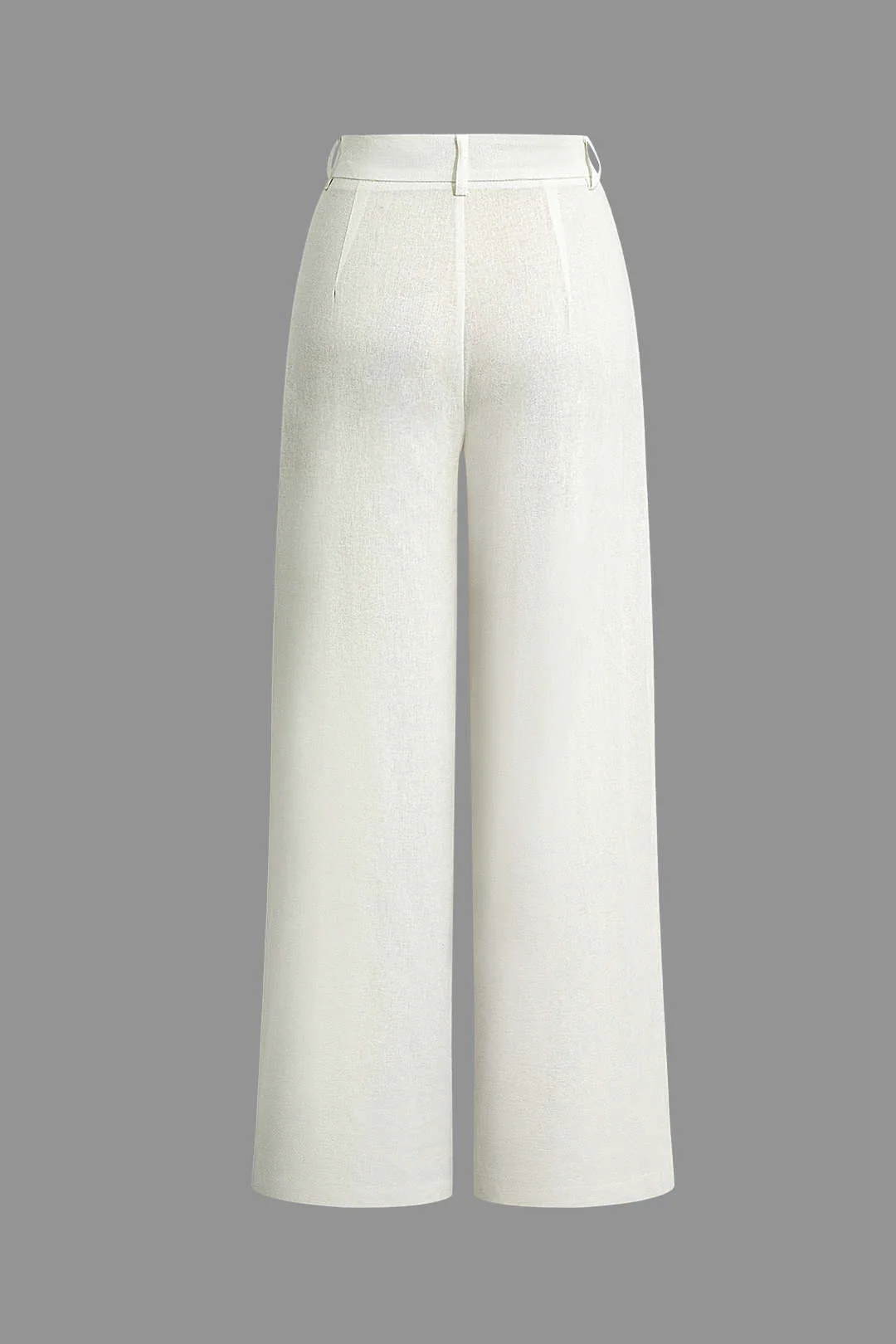 Linen Asymmetric Zipper Straight-Leg Trousers