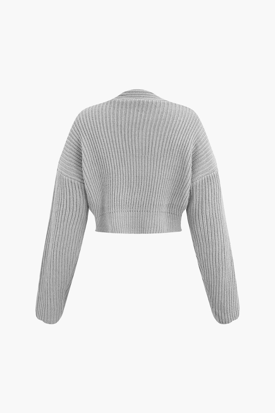 V-neck Long Sleeve Sweater and Skirt Set