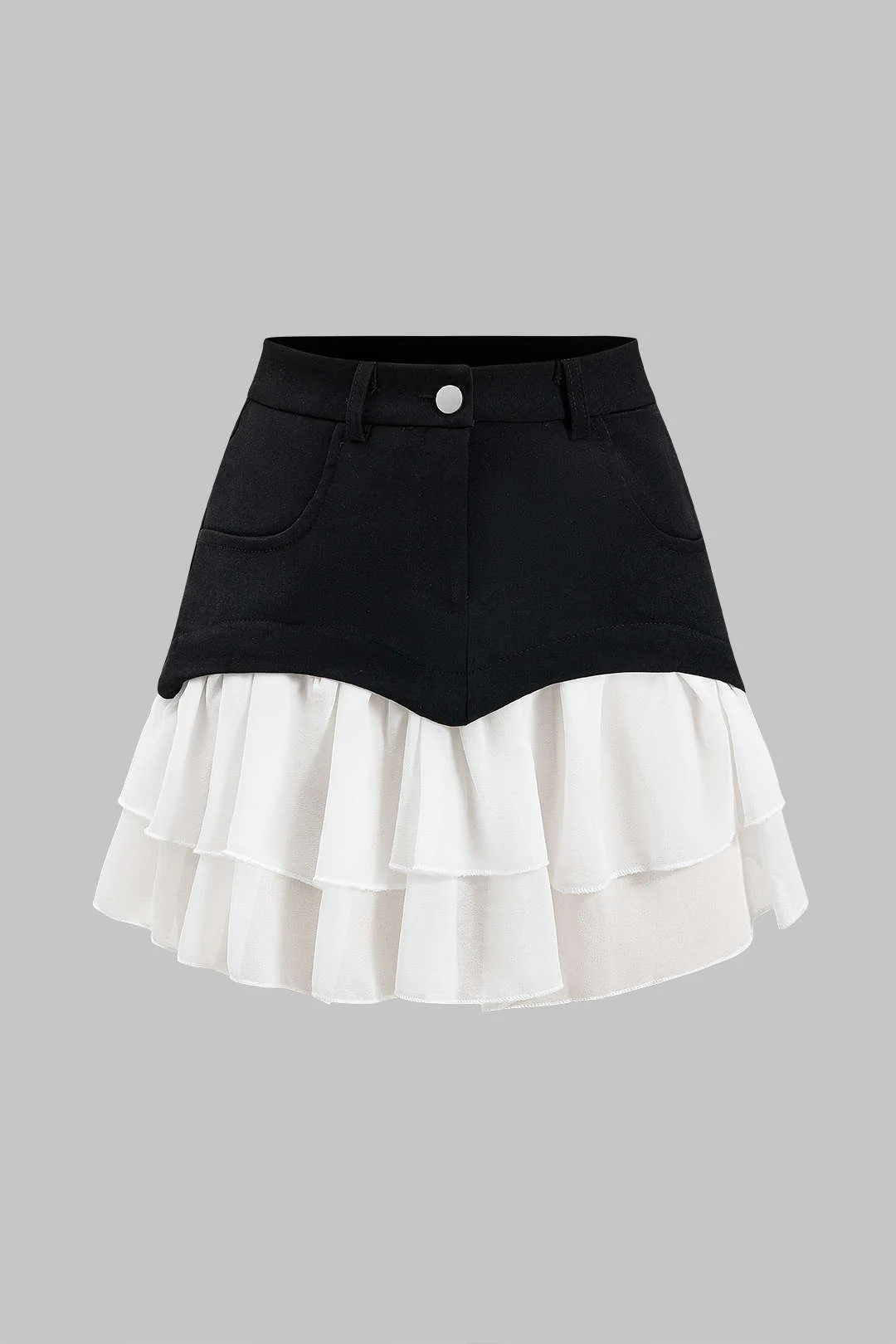 Chiffon Ruffle Patchwork Skirt