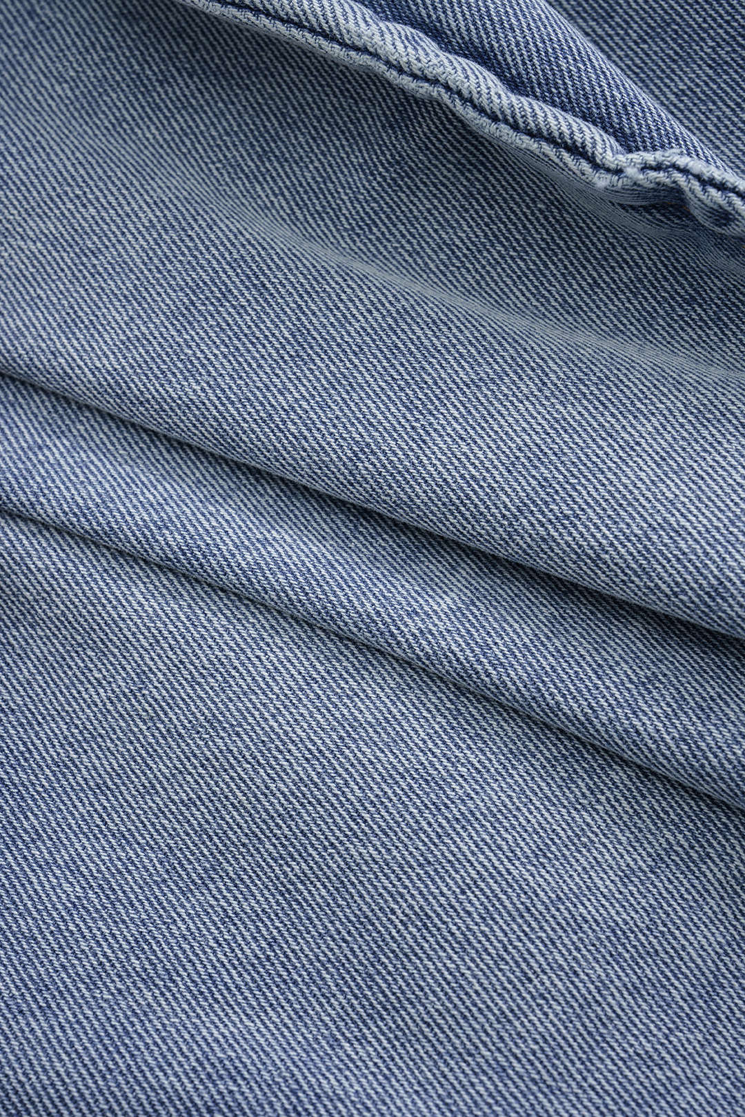 Denim Puff Hem Mini Skirt