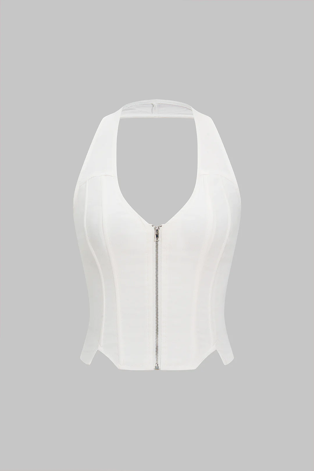 Zipper Halter Backless Camisole Top