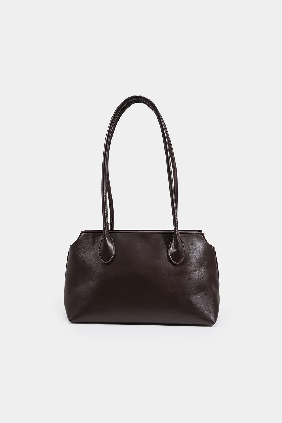 Faux Leather Solid Shoulder Bag