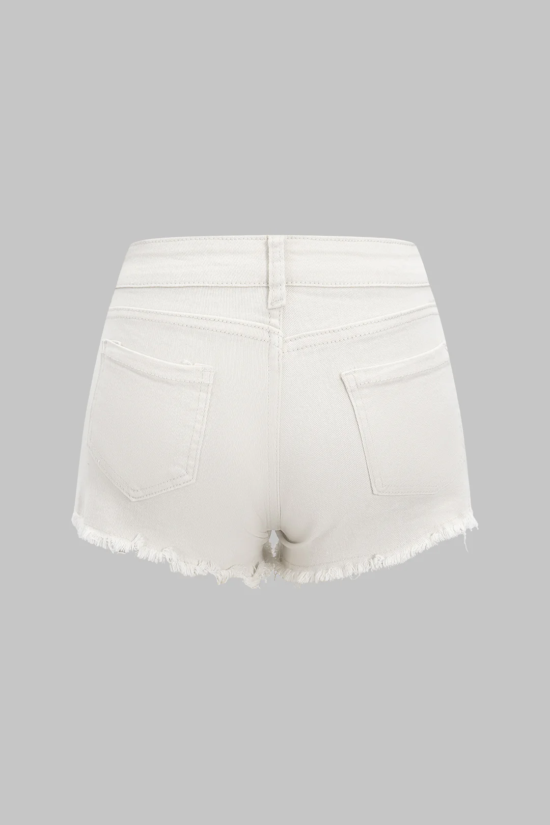 Denim Asymmetrical Zipper Pocket High Waist Shorts