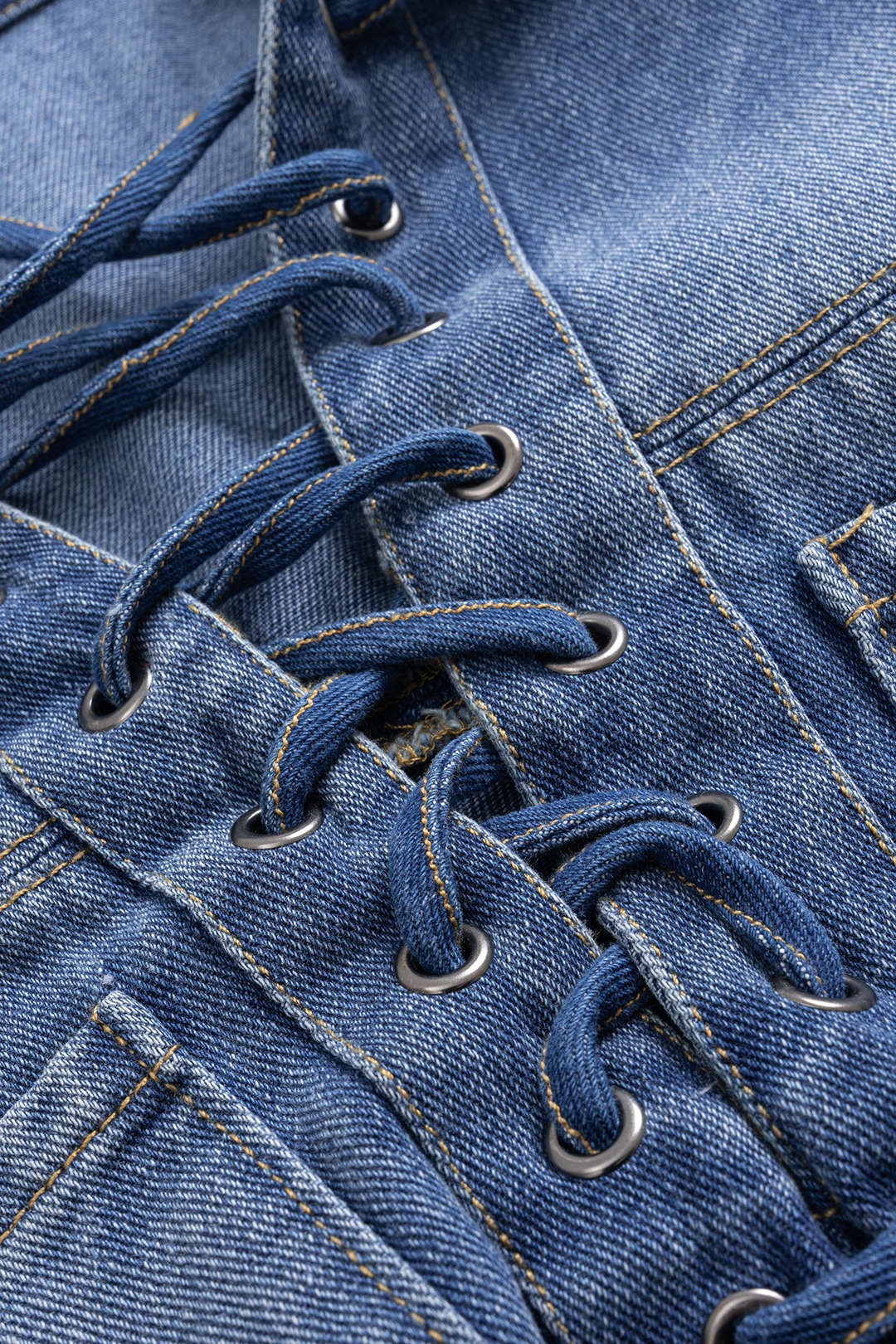 Denim Tie-Up Long Sleeve Shirt