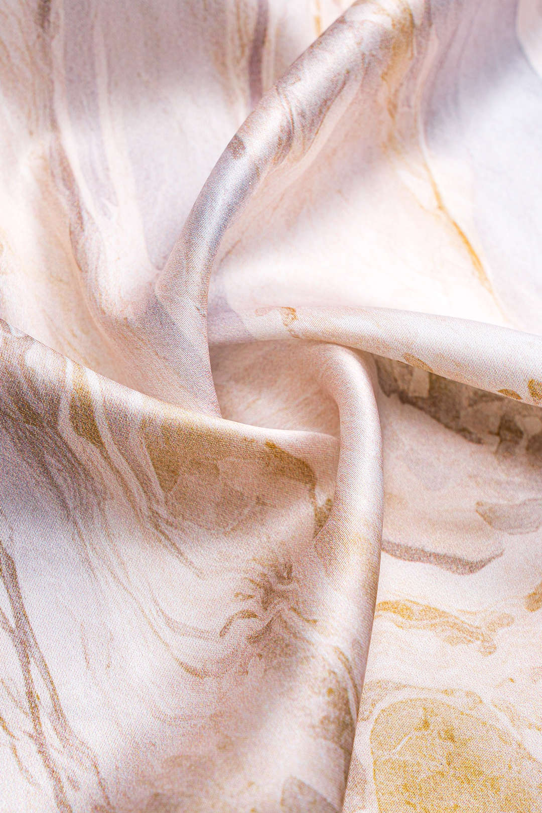 Abstract Pattern Ruched Satin Tie-Front Skirt