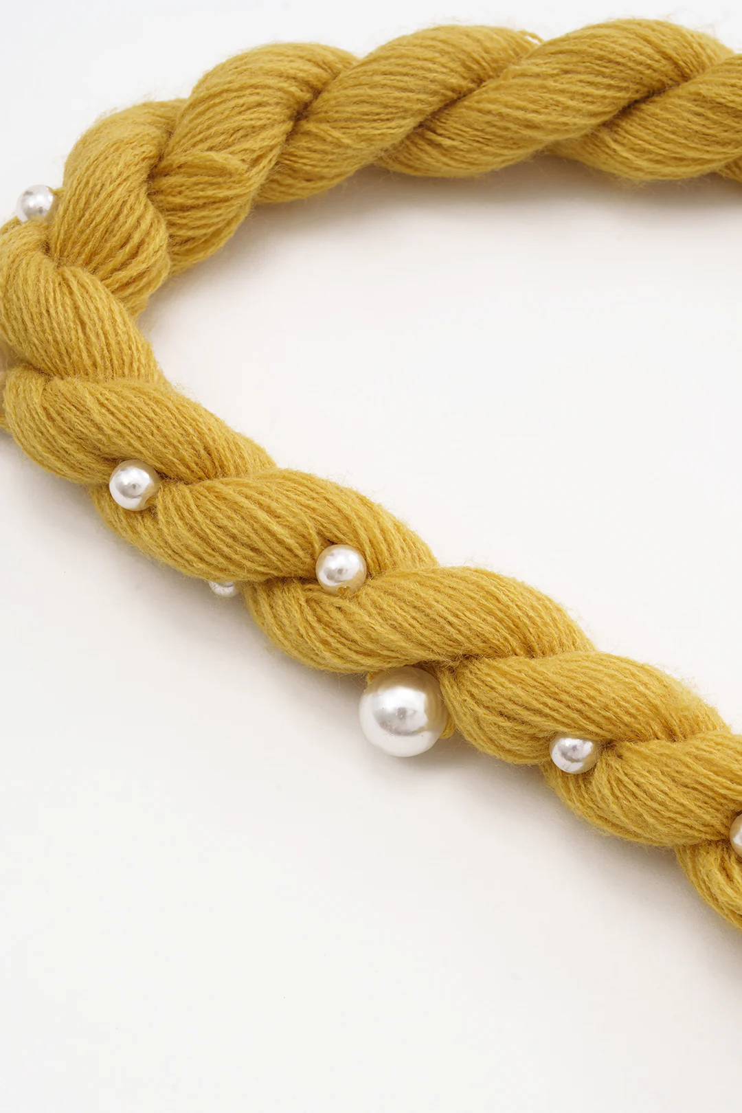 Plus Size Knitted Halter Neck Braided Pearl - Decorated Tie - Up Tank Top