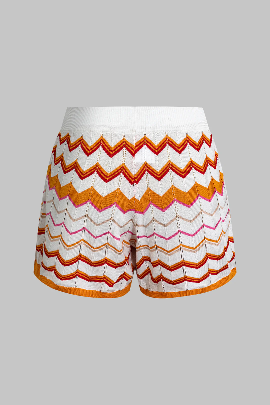 Contrasting Knit Top and Drawstring Shorts Set