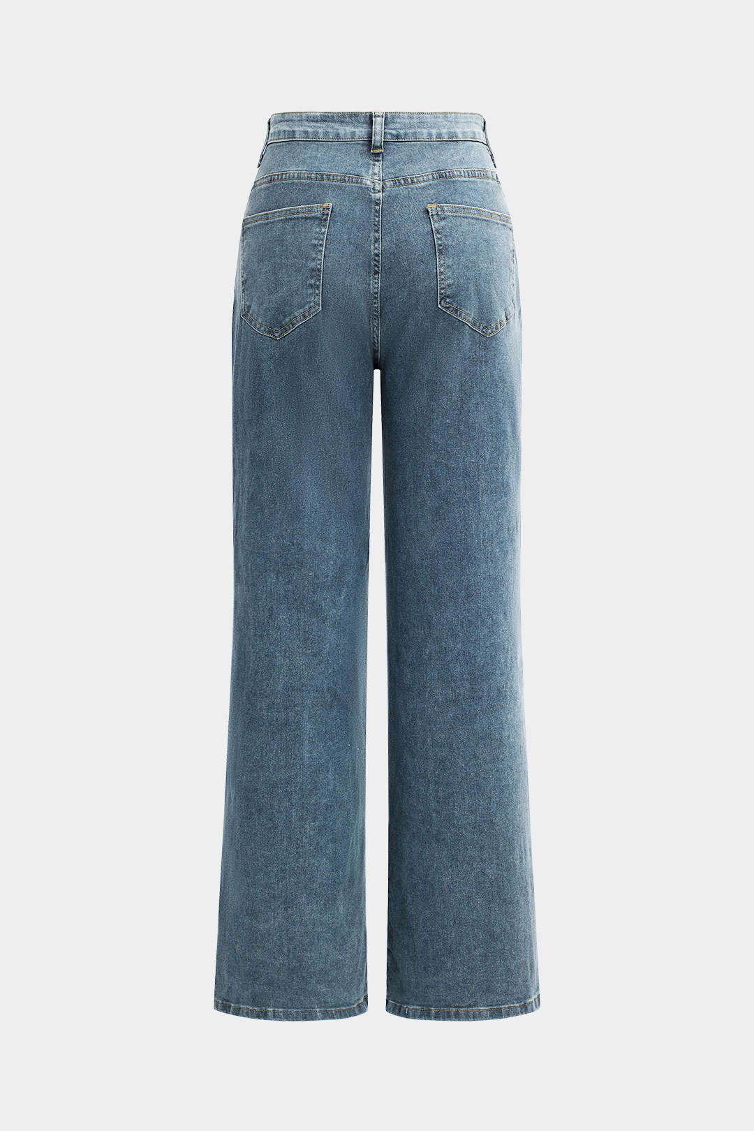 Denim Cut-Out Straight-Leg Jeans