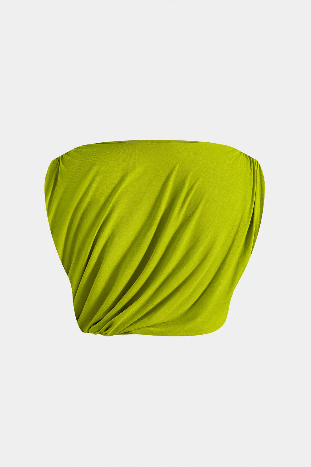 Solid Ruched Top and Metal Asymmetrical Skirt Ensemble