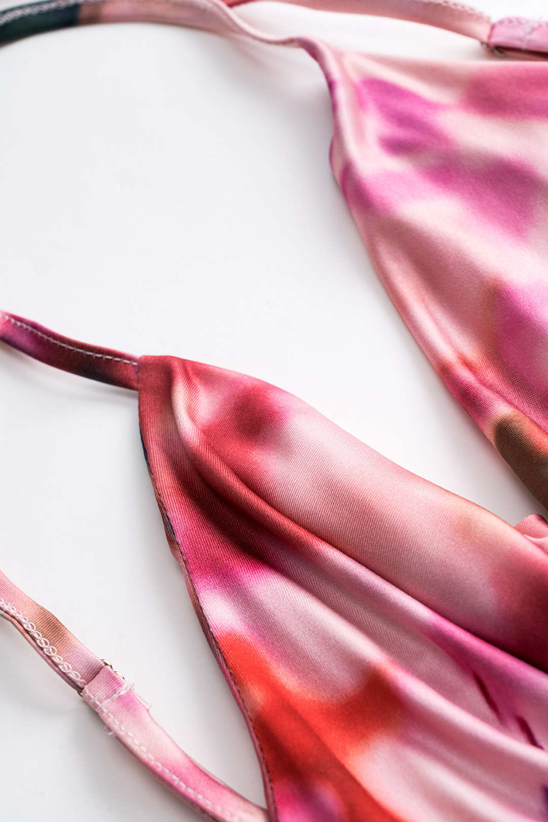 Contrast Print Backless Slip Sleeveless Maxi Dress