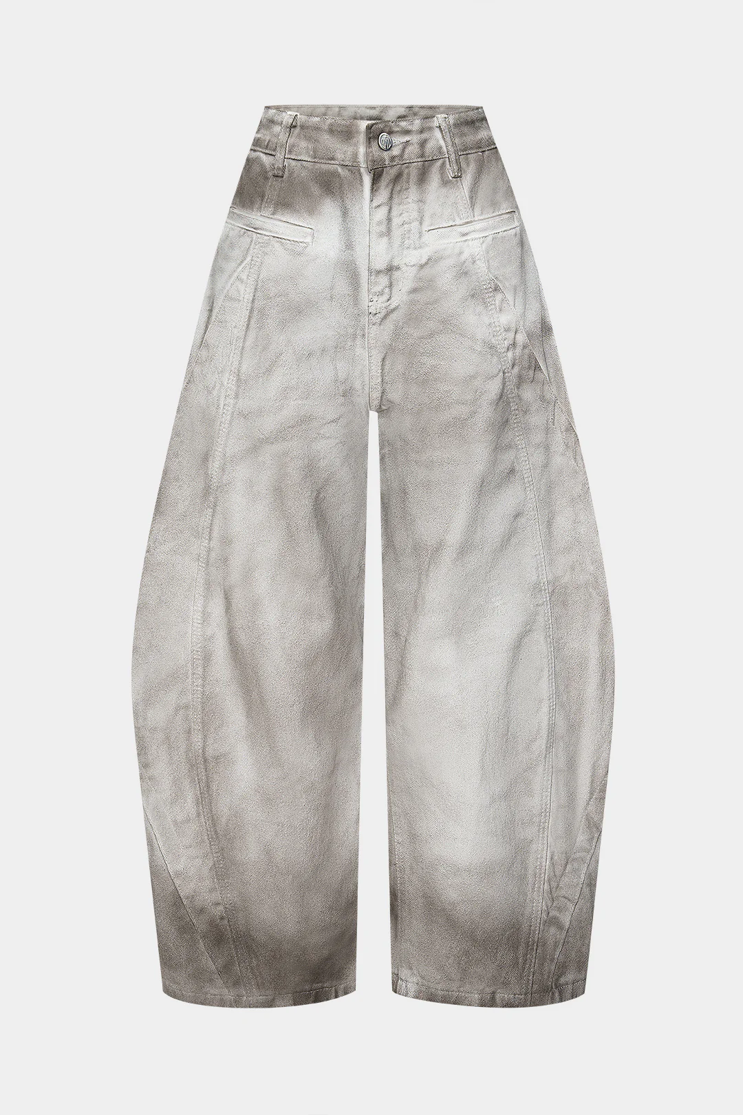 Denim Washed Wide Leg Barrel Jeans