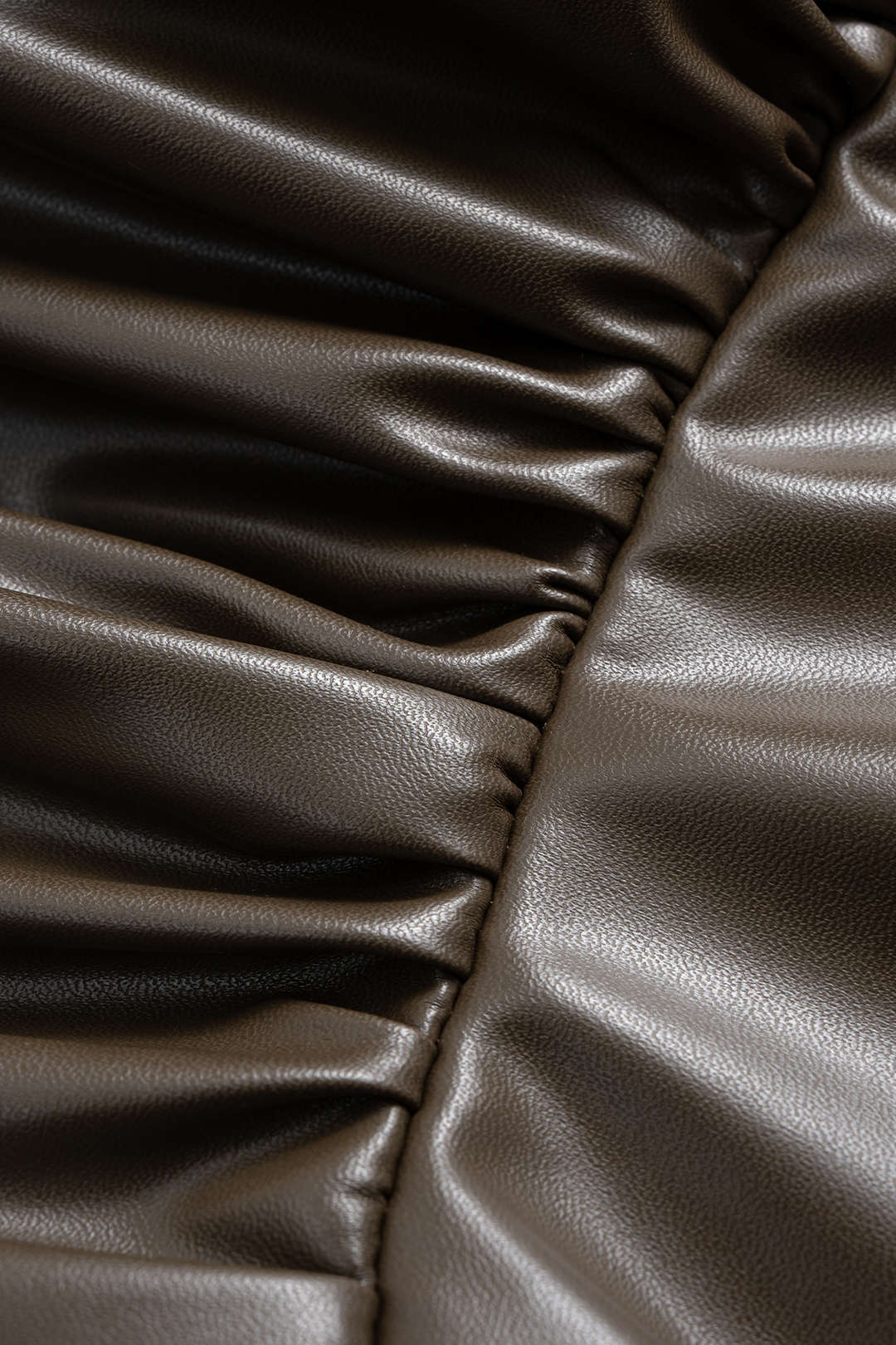 Faux Leather Notched Lapel Short Sleeve Top