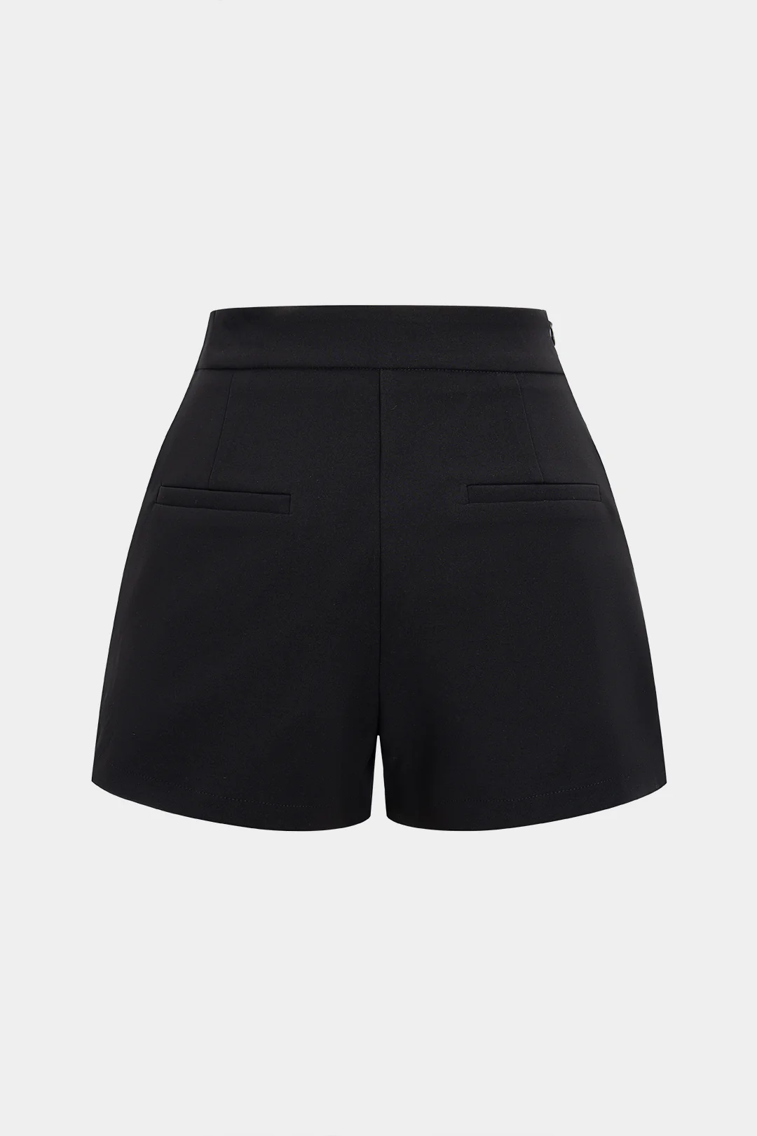 High-Waisted Button-Decorated Shorts