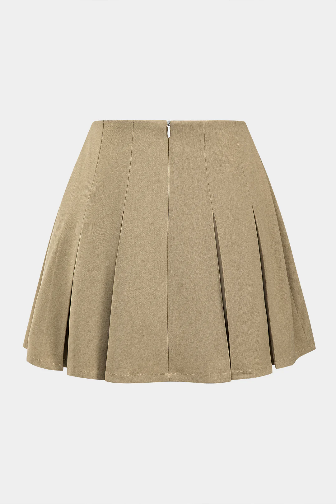 Metal Decorated Pleated Zippered Skirt