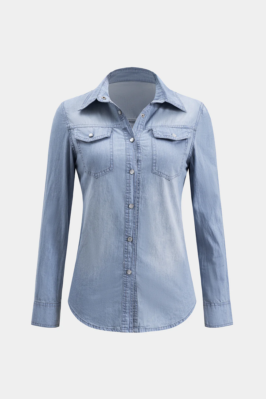 Denim Button Pocket Long Sleeve Shirt